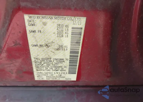 2014 Nissan Altima from USA, damaged, VIN 1N4AL3AP4ET195203